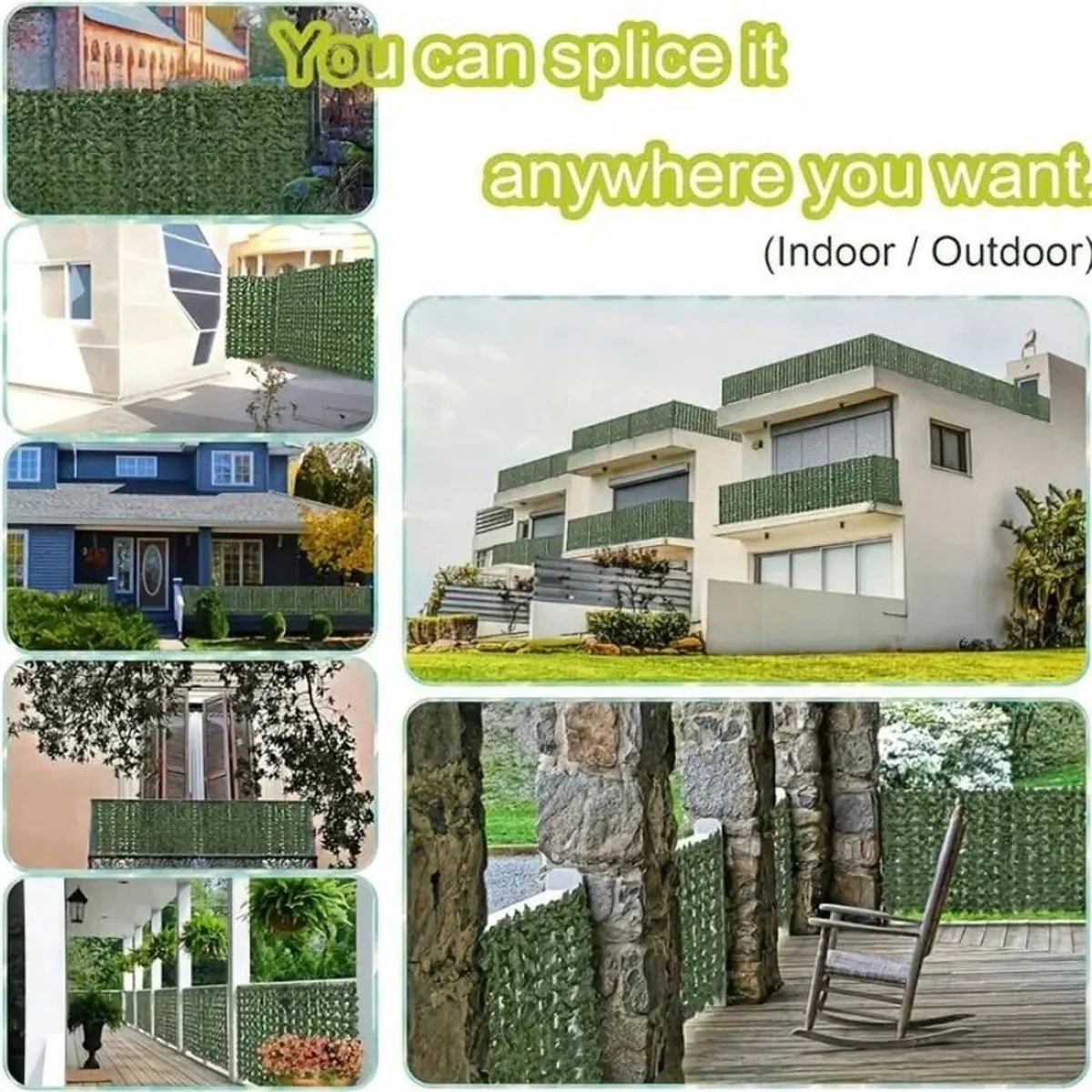 Artificial Ivy Privacy Fence Wall Screen UV Resistant