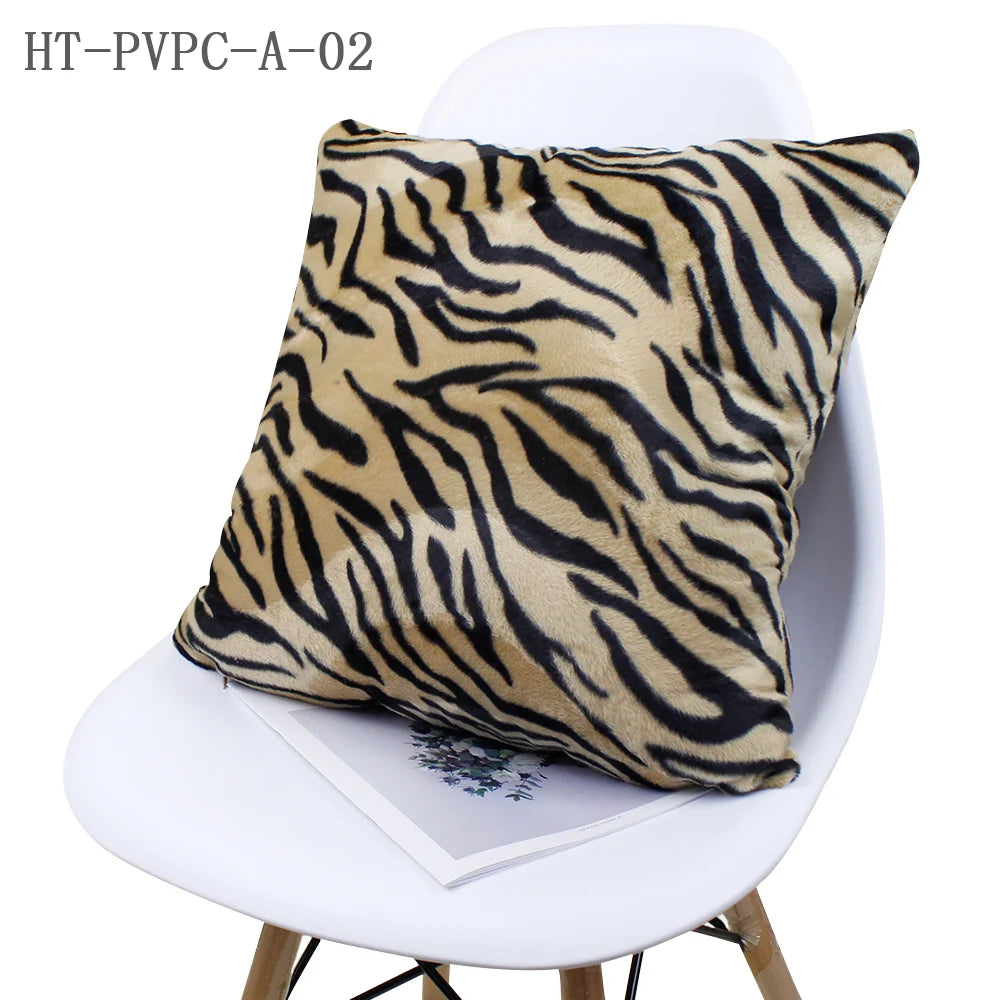 Faux Fur Leopard Print Pillow Case