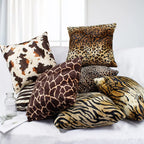 Faux Fur Leopard Print Pillow Case