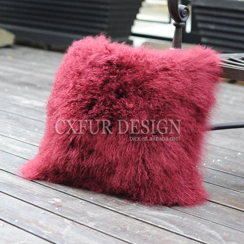 Genuine Mongolian Lamb Fur Cushion Cover