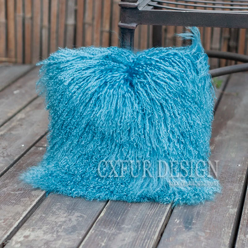 Genuine Mongolian Lamb Fur Cushion Cover