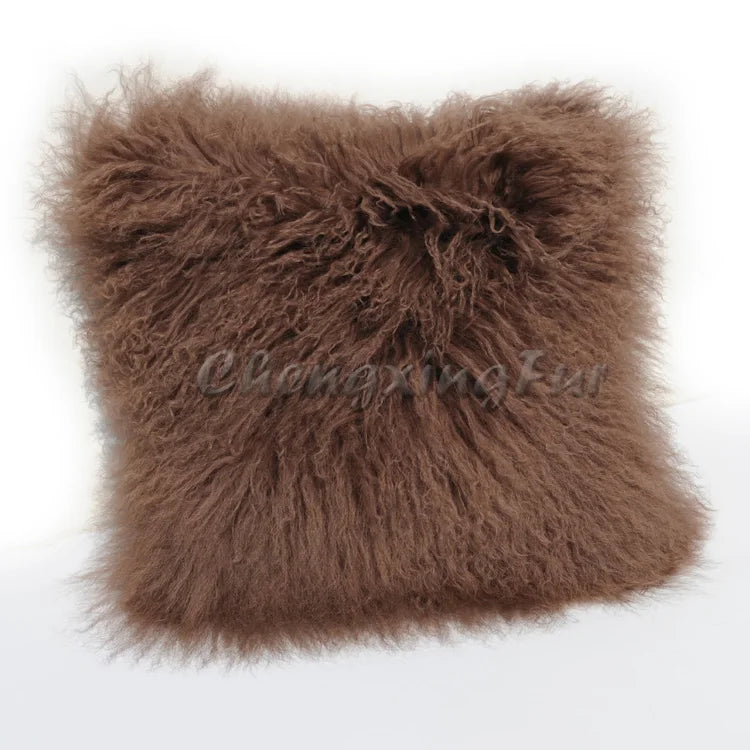 Genuine Mongolian Lamb Fur Cushion Cover