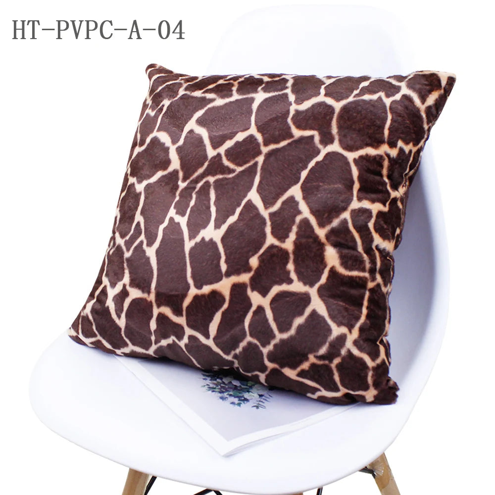 Faux Fur Leopard Print Pillow Case