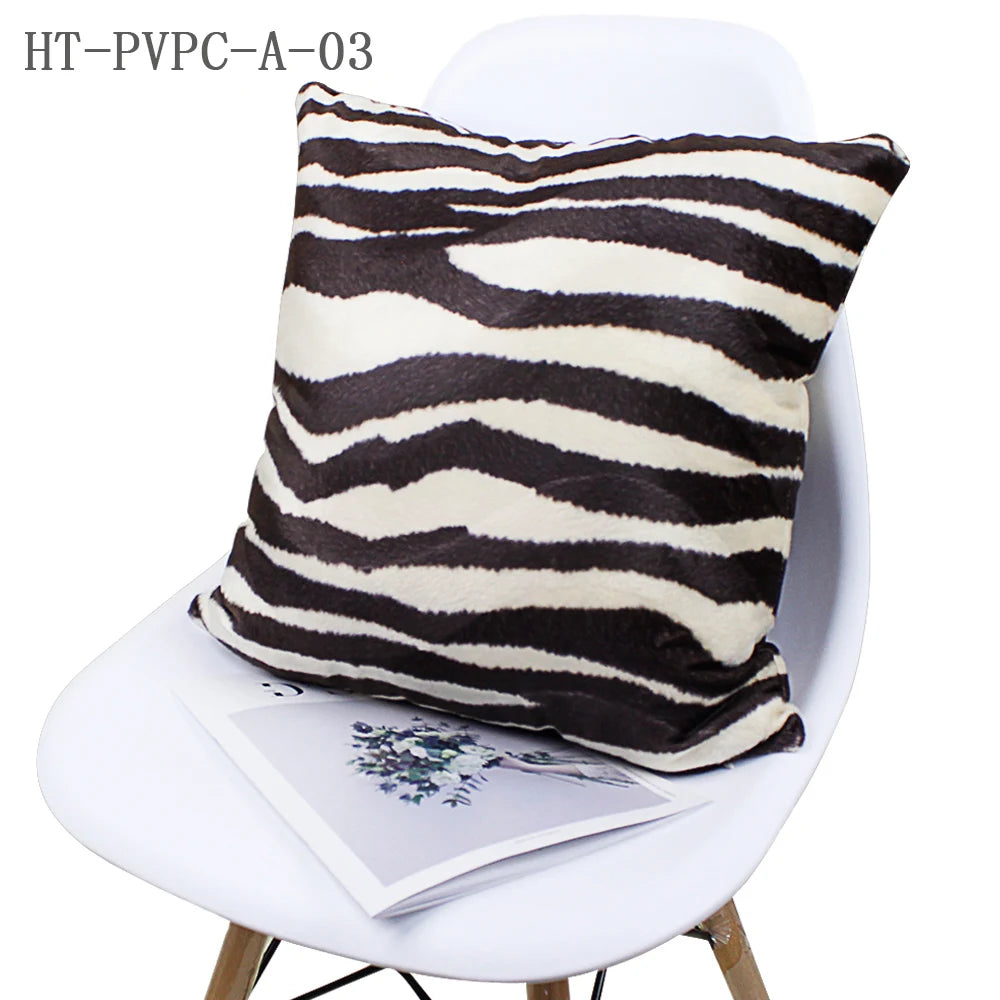 Faux Fur Leopard Print Pillow Case