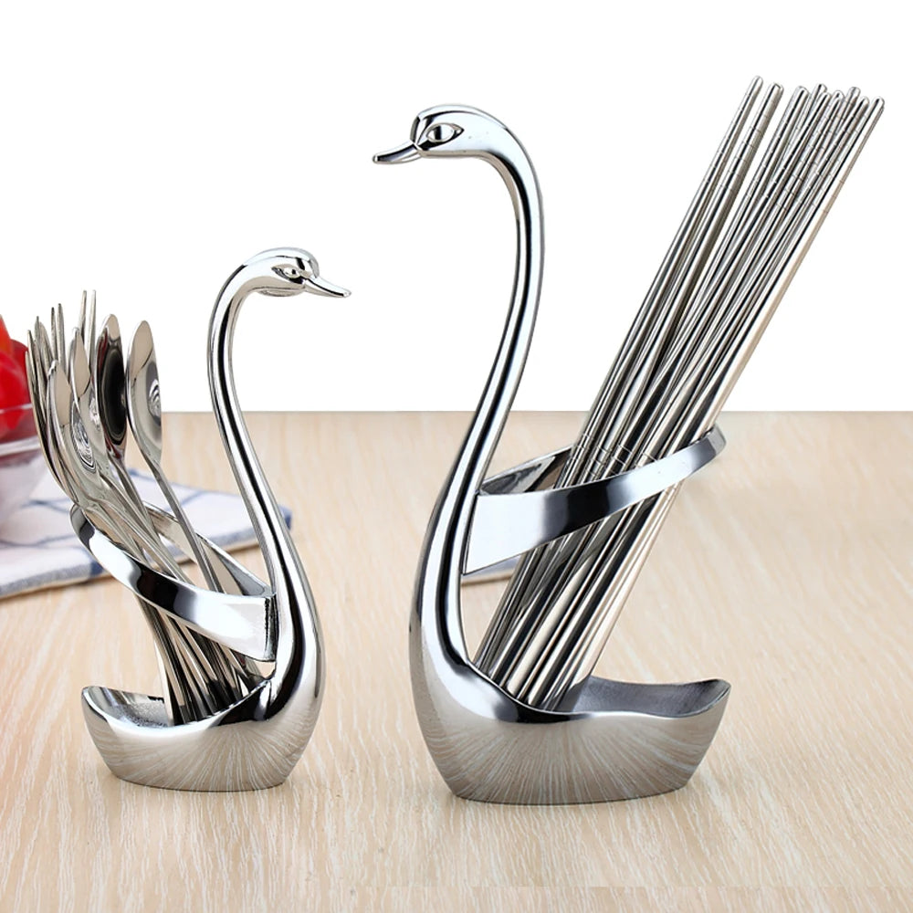 Popular Swan Shape Zinc Alloy Cutlery Holder