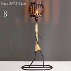 Nordic Metal Candlestick Abstract Character Sculpture
