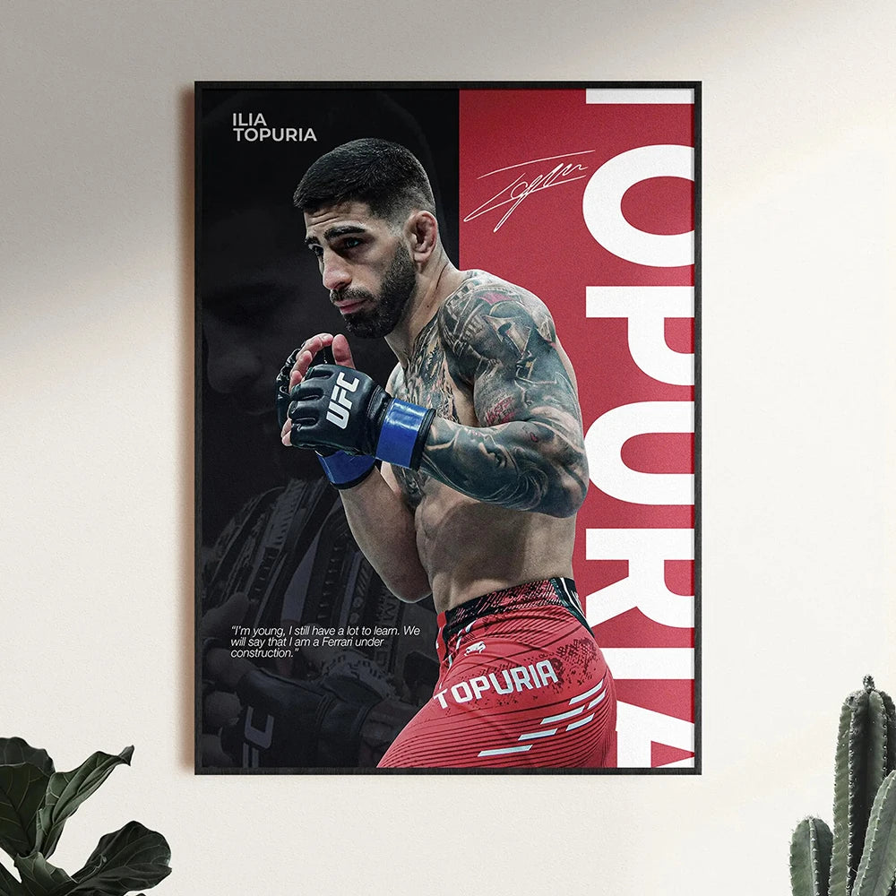 Famous Boxing Legends Poster UFC Inspirational ILIA TOPURIA Canvas Print