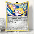 Cartoon Card Pokemon Pikachu Flannel Blanket