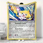 Cartoon Card Pokemon Pikachu Flannel Blanket
