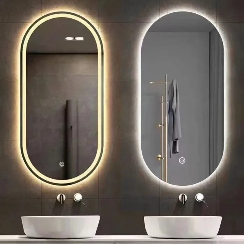 Oval Smart Mirror Defogging Bathroom Mirror with Light Led