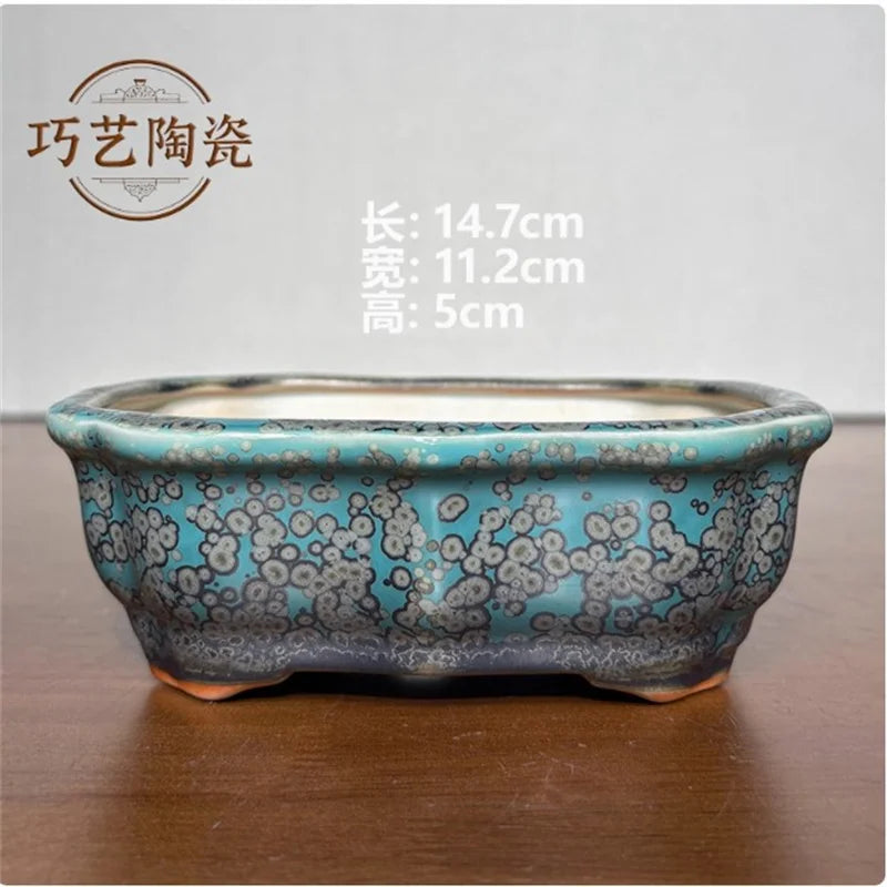 Porcelain Glazed Colorful Bonsai Pot