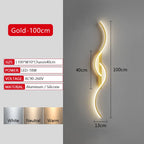 Long Strip LED Wall Lamp Modern Remote Control Dimming Living Roomdecor Wall Lamp