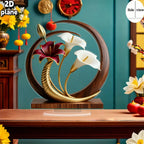 Elegant Flower Curve Design Acrylic Desktop Decoration