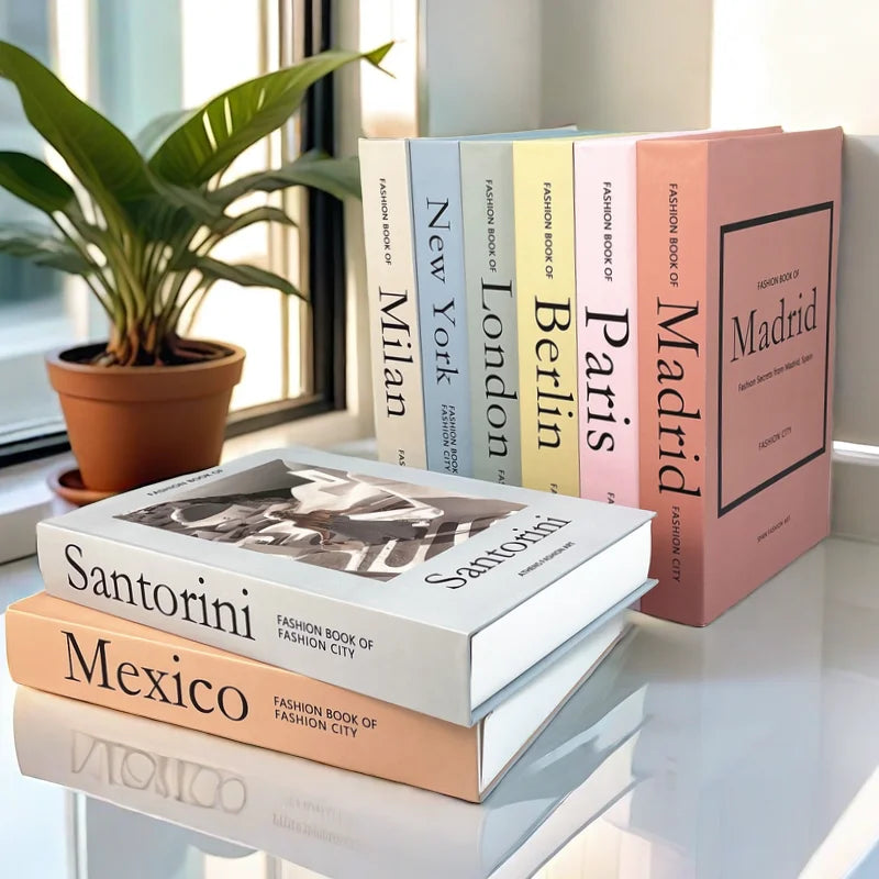 Fashion Paris Milan Luxe Fake book Decorative Books Storage Box