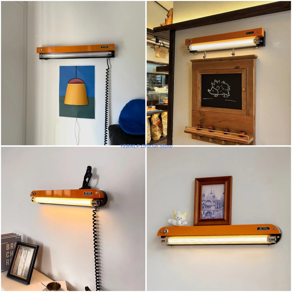 Bauhaus Retro Wall Lamp Vintage Industrial Orange Sconce lamp