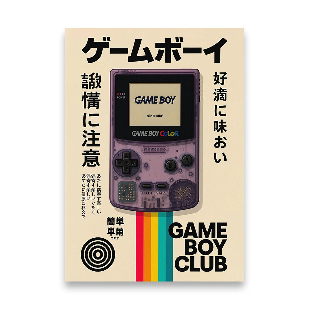 Vintage Gaming Console Canvas Wall Art Print Poster Retro Camera Decorative Painting