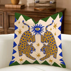 Minimal Boho Sun Leopard Palm Tree Pillow Cover