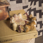 French Light Luxury Travertine Black Gold Natural Marble Tray