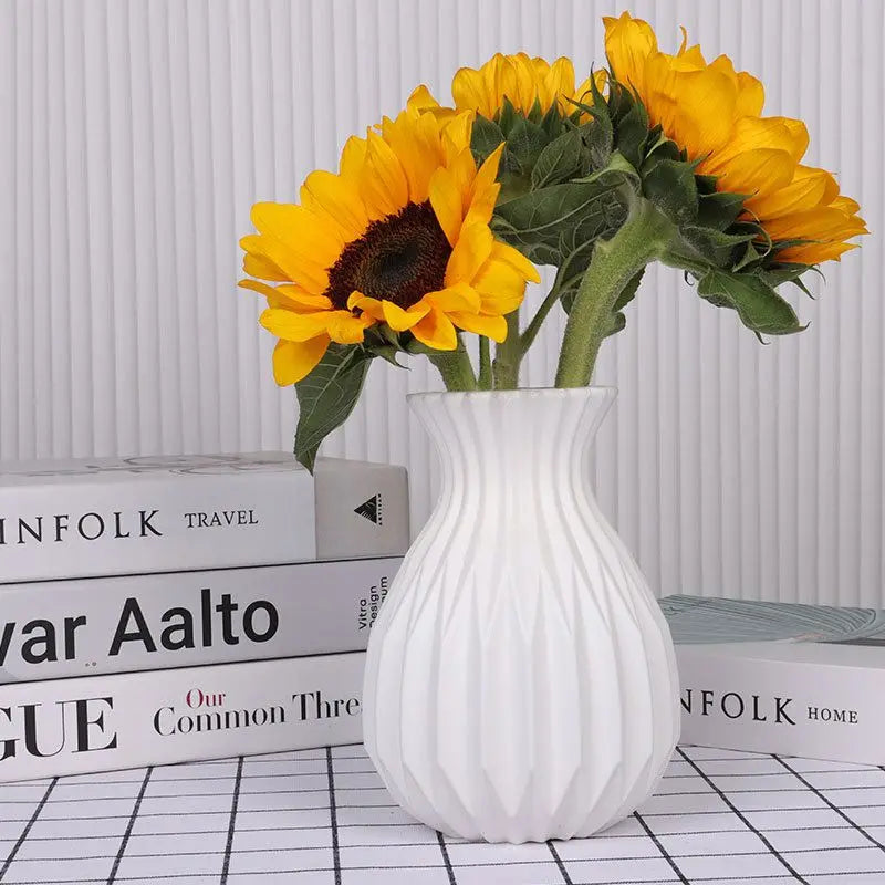 1PC Plastic Vases White Imitation Ceramic Flower Pot