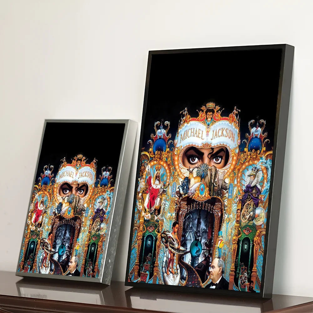 Michael Jackson Cartoon Pop Singer Wall Art, HD Canvas Print Poster