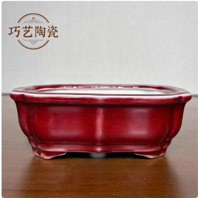 Porcelain Glazed Colorful Bonsai Pot