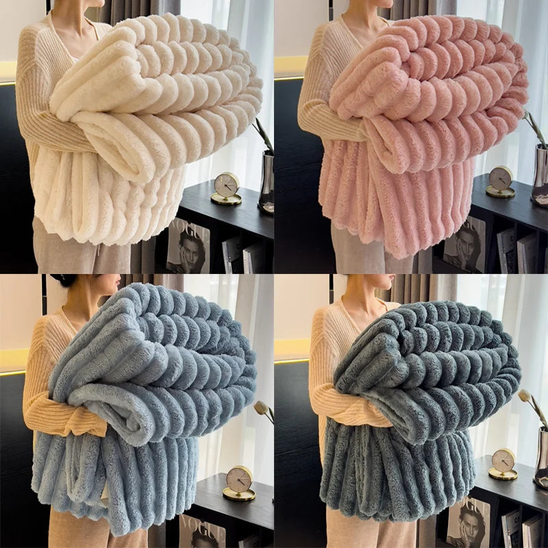throw Blanket for Bed - 250GSM Soft & Warm Fluffy Blanket