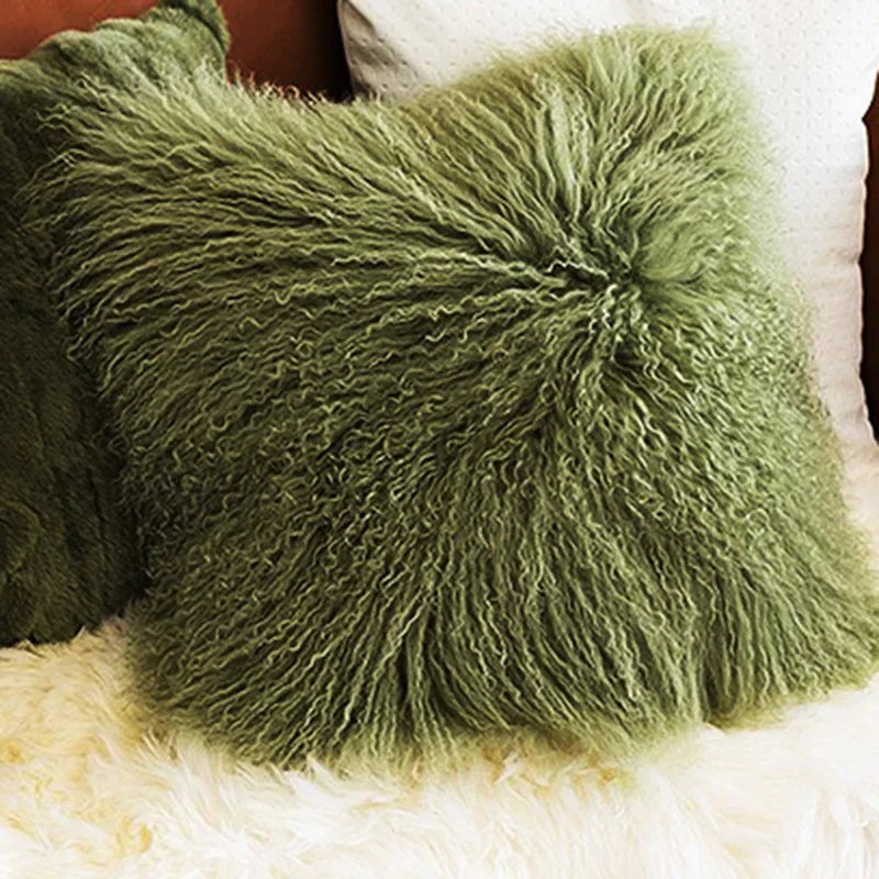 Genuine Mongolian Lamb Fur Cushion Cover