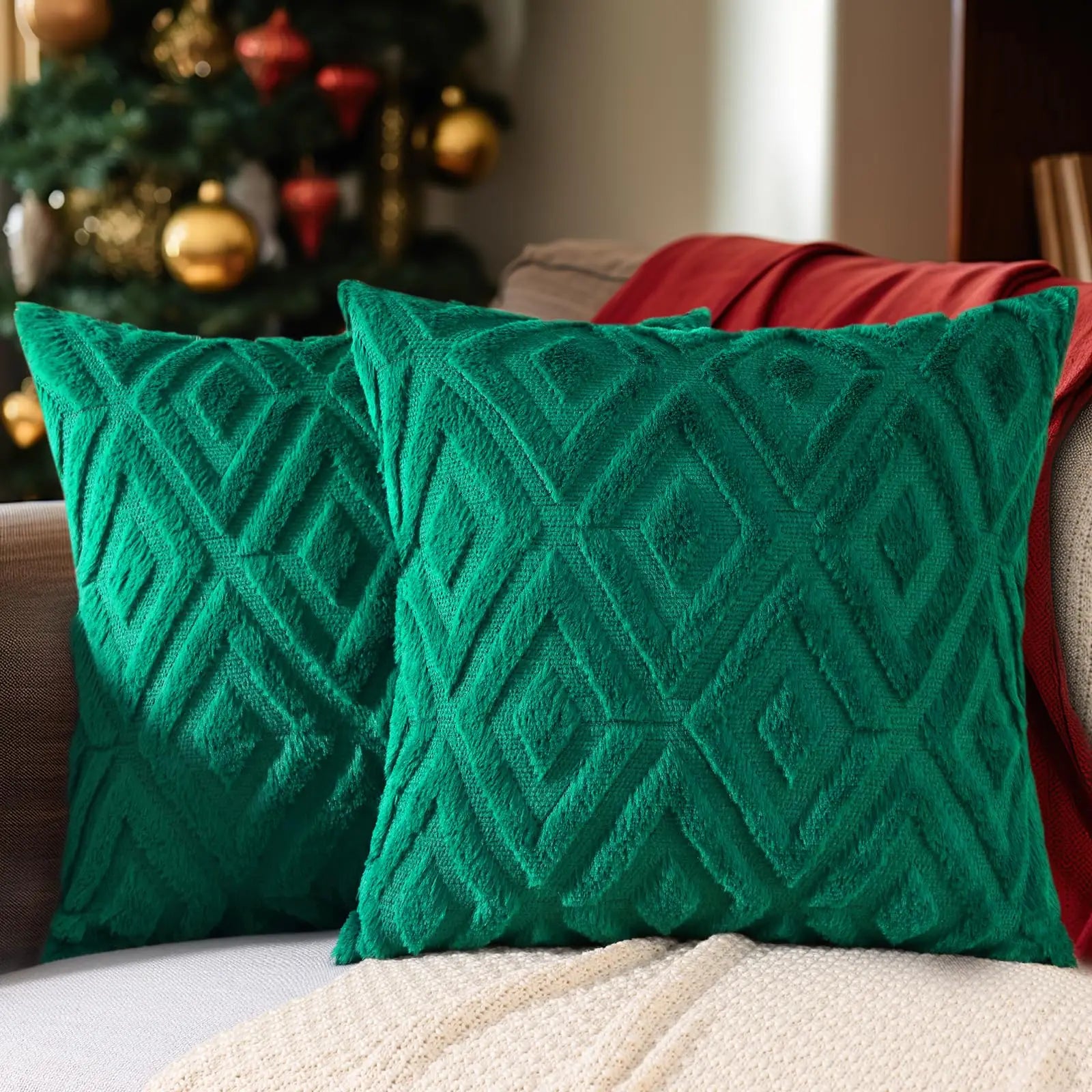 HAPIHAPPY Throw Pillow Covers Set of 2