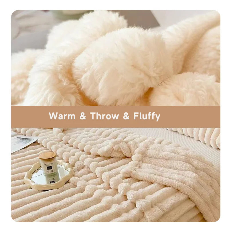 throw Blanket for Bed - 250GSM Soft & Warm Fluffy Blanket