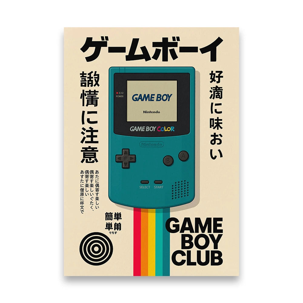 Vintage Gaming Console Canvas Wall Art Print Poster Retro Camera Decorative Painting
