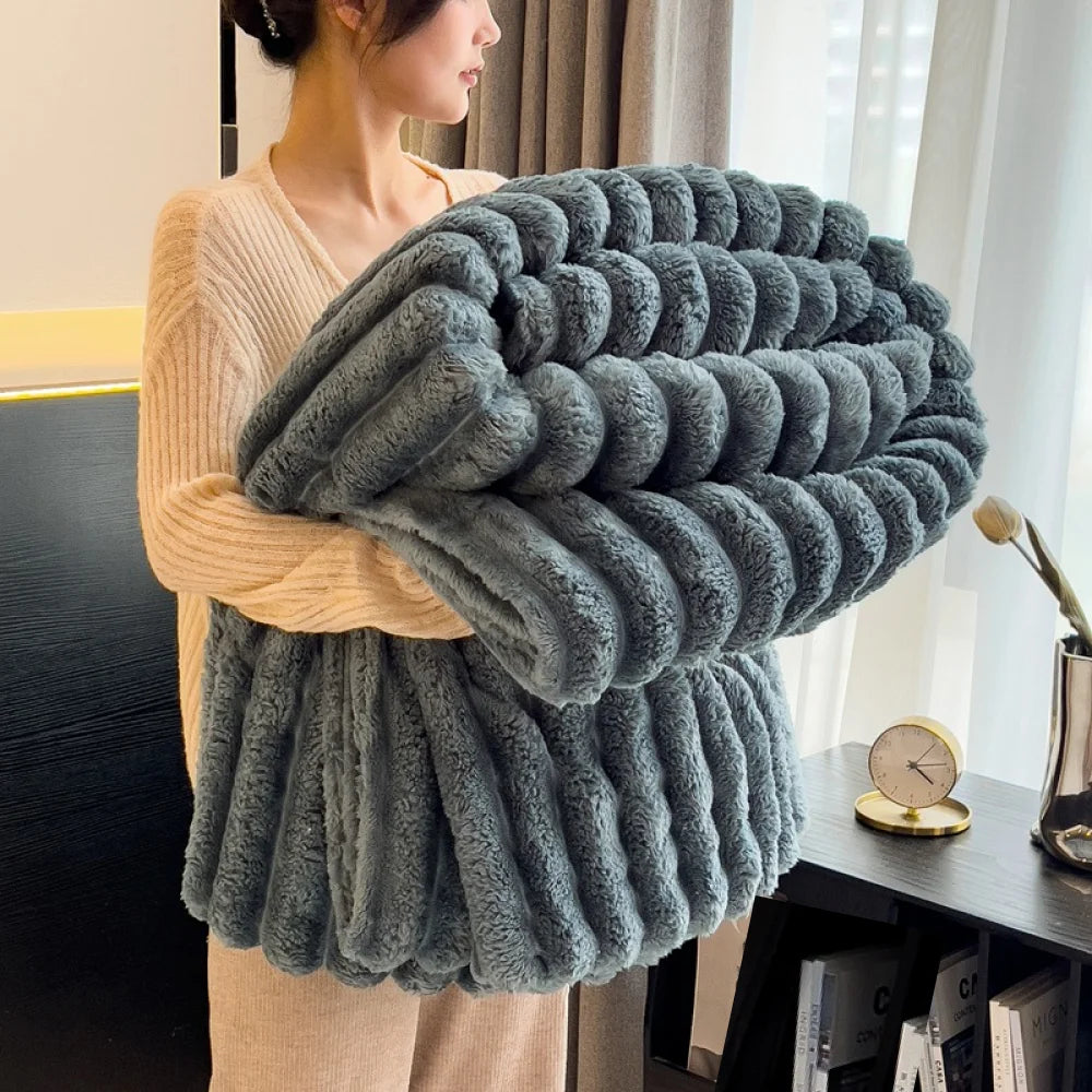 throw Blanket for Bed - 250GSM Soft & Warm Fluffy Blanket