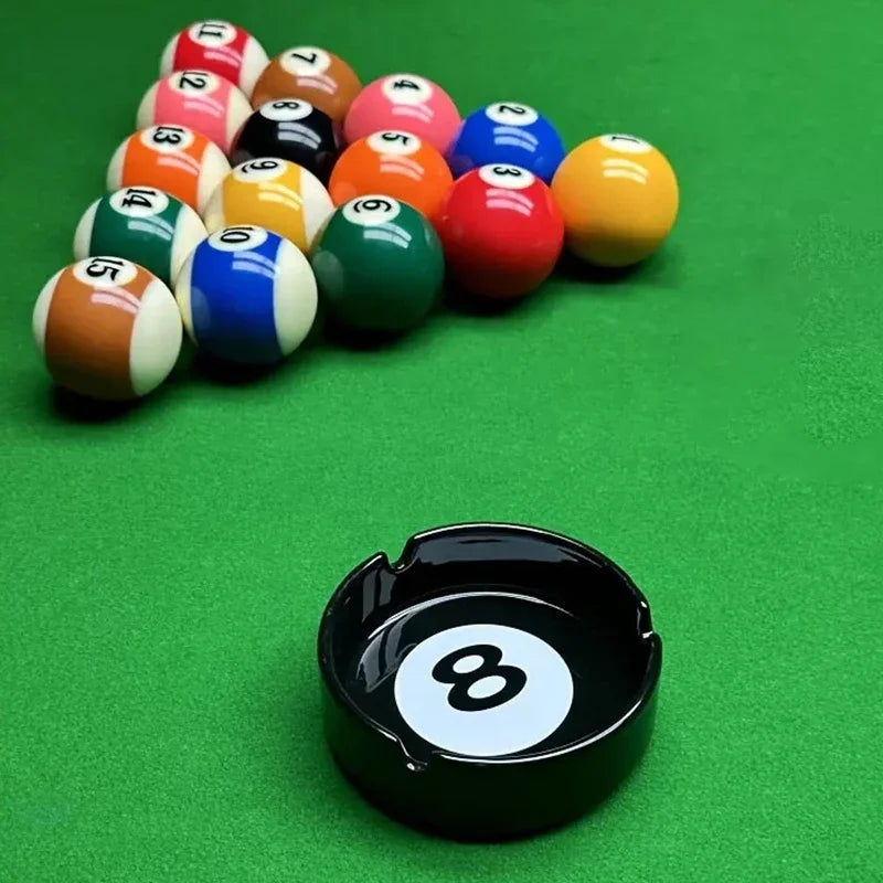 Unique Black Eight Ceramic Ashtray