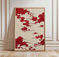 Japanese Red Sun and Pine Tree Print