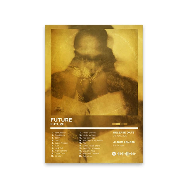 Rapper Album Cover Retro Poster Music Canvas Wall Art Print