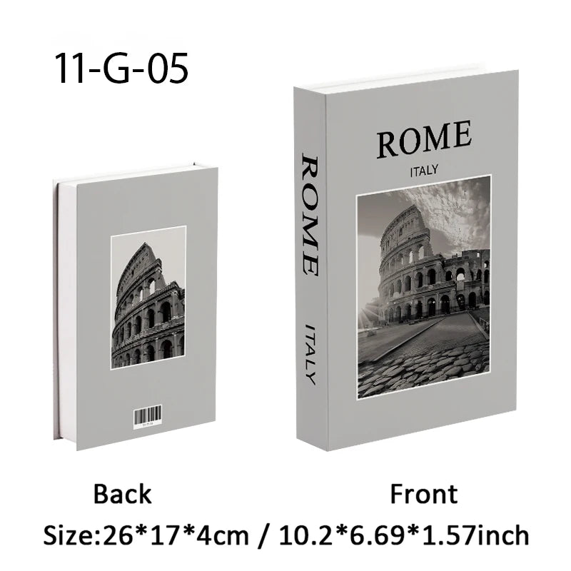 Fashion Paris Milan Luxe Fake book Decorative Books Storage Box
