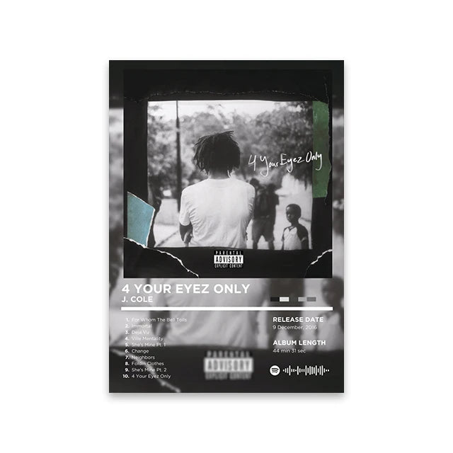 Rapper Album Cover Retro Poster Music Canvas Wall Art Print
