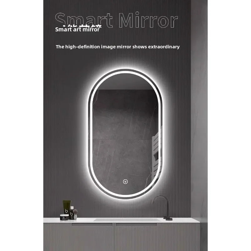 Oval Smart Mirror Defogging Bathroom Mirror with Light Led