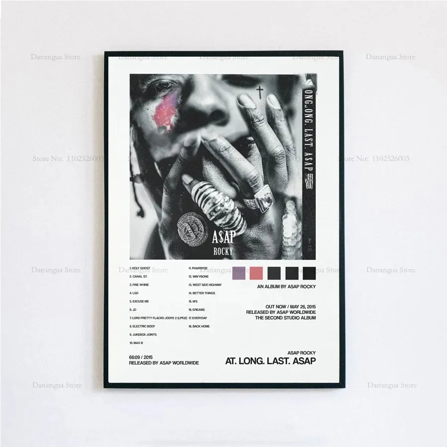 New ASAP Rocky Testing Live Love D.M.B.Tracklist Music Album Cover Poster Prints Wall Art