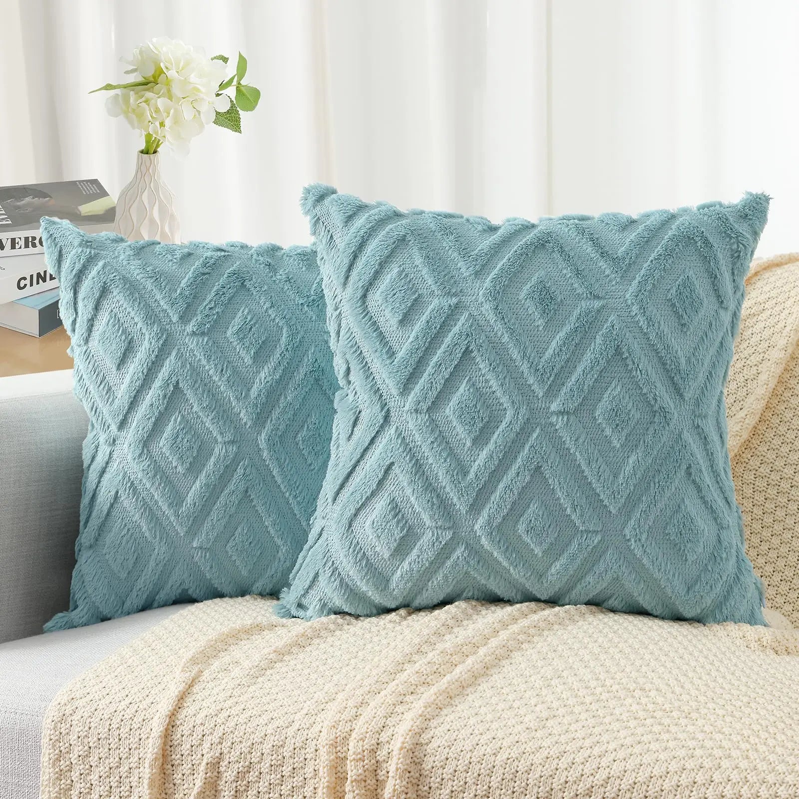 HAPIHAPPY Throw Pillow Covers Set of 2