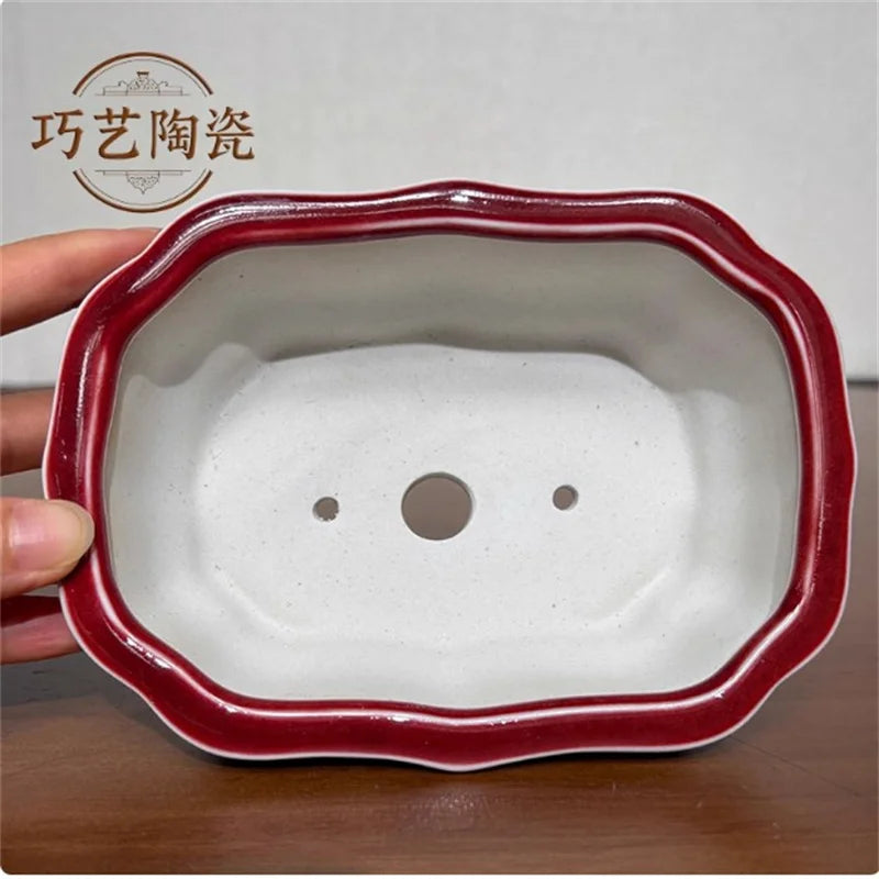 Porcelain Glazed Colorful Bonsai Pot