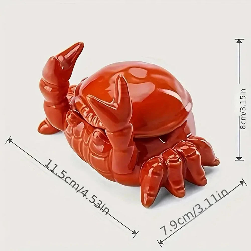 Crab Ashtray with Lid Anti Fly Ash Ceramic Cigar Ashtray