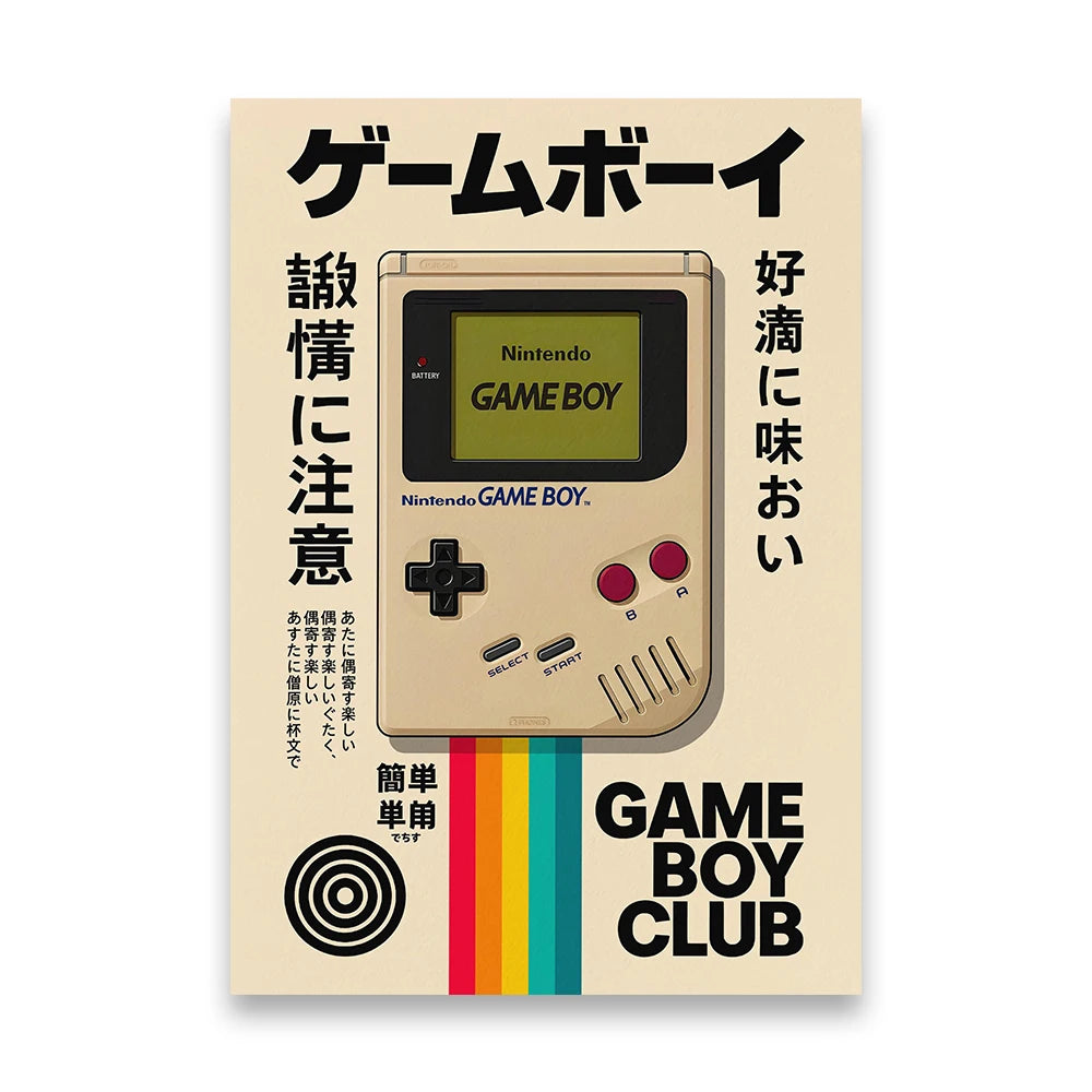 Vintage Gaming Console Canvas Wall Art Print Poster Retro Camera Decorative Painting