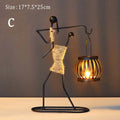Nordic Metal Candlestick Abstract Character Sculpture