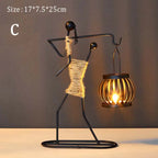 Nordic Metal Candlestick Abstract Character Sculpture