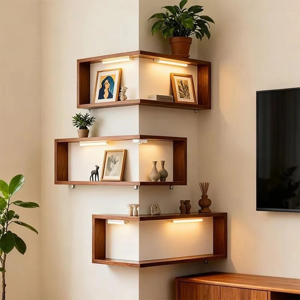 Space Saving 90 Degree Corner Wall Shelf