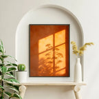Sunset Window Shadow Botanical Wall Art Canvas Print