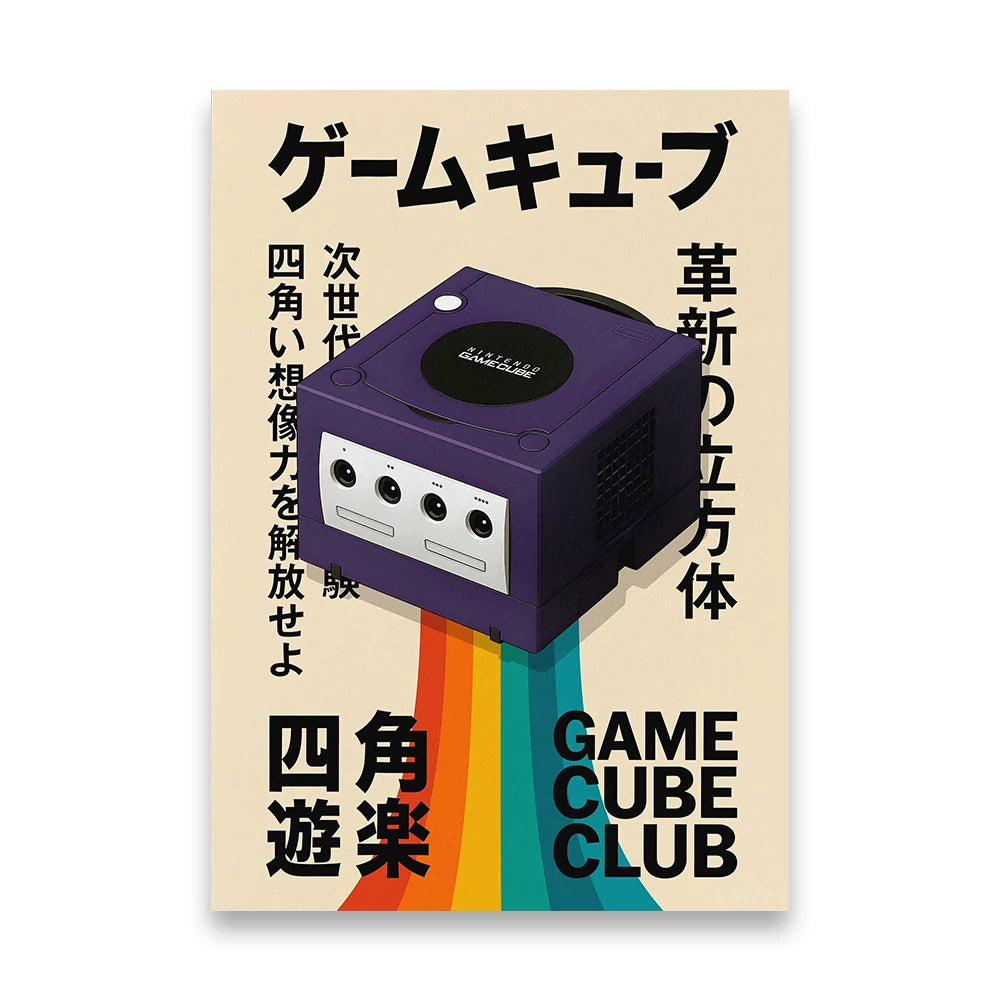 Vintage Gaming Console Canvas Wall Art Print Poster Retro Camera Decorative Painting
