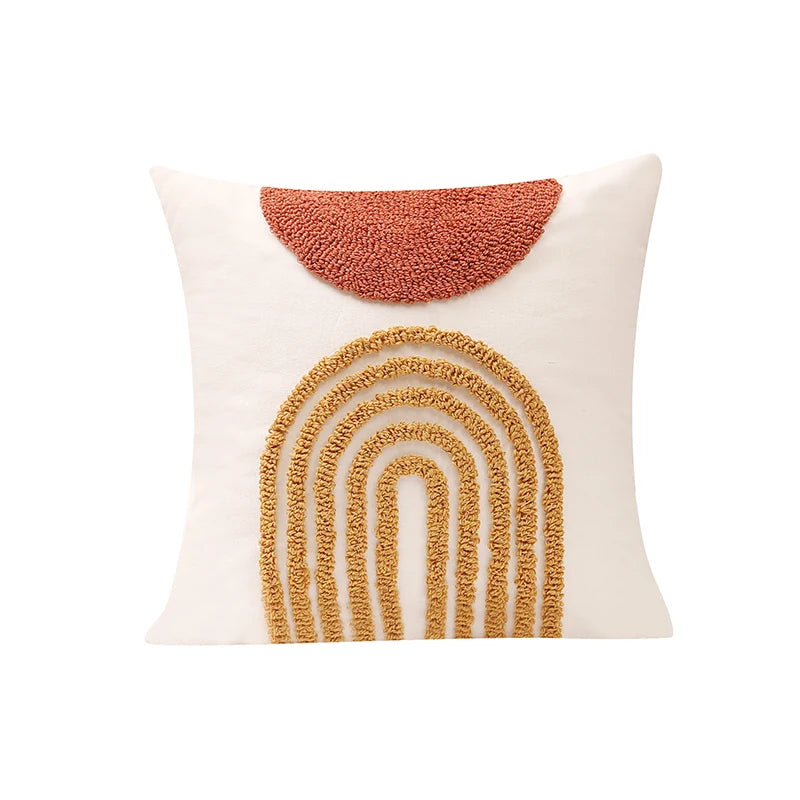 Circle Burnt Half Orange Pillow Cover