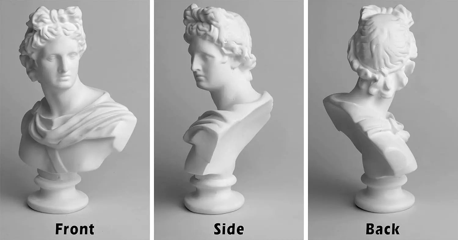 Apollo Bust Greek and Roman Mythology God of Sunlight 6 inch Resin Head Sculpture