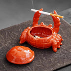 Crab Ashtray with Lid Anti Fly Ash Ceramic Cigar Ashtray